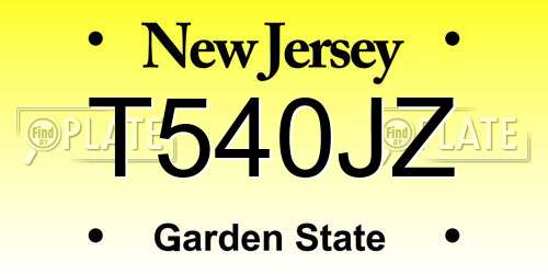 T540JZ New Jersey License Plate