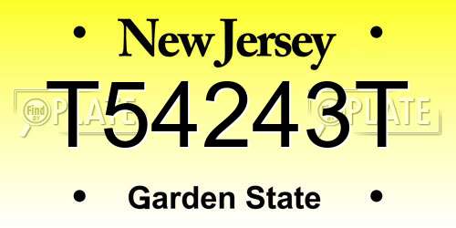 T54243T New Jersey License Plate