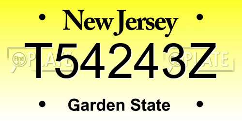 T54243Z New Jersey License Plate
