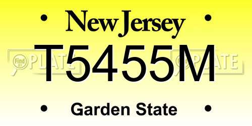 T5455M New Jersey License Plate
