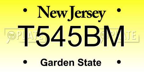 T545BM New Jersey License Plate