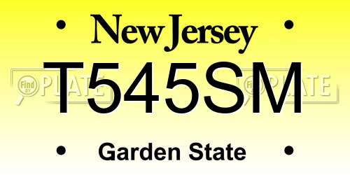 T545SM New Jersey License Plate