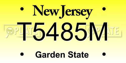 T5485M New Jersey License Plate