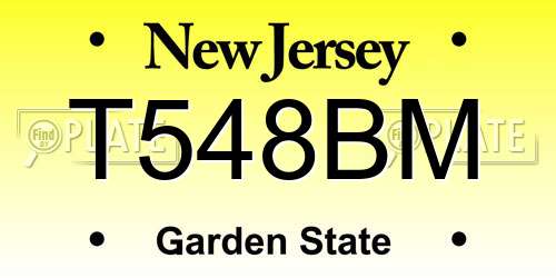 T548BM New Jersey License Plate