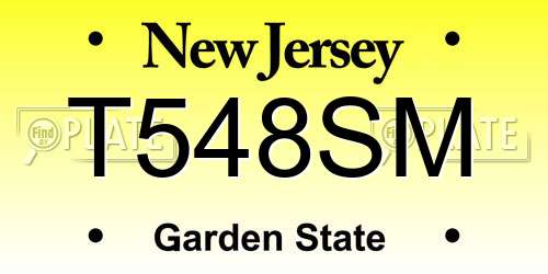 T548SM New Jersey License Plate