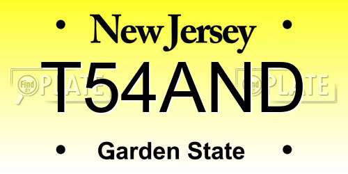 T54AND New Jersey License Plate