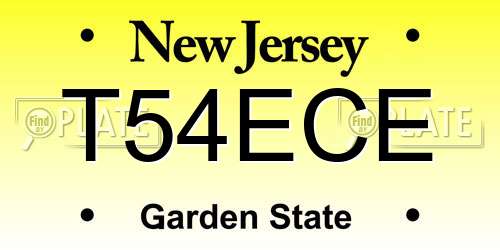 T54ECE New Jersey License Plate