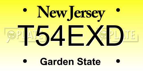 T54EXD New Jersey License Plate