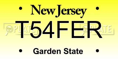 T54FER New Jersey License Plate