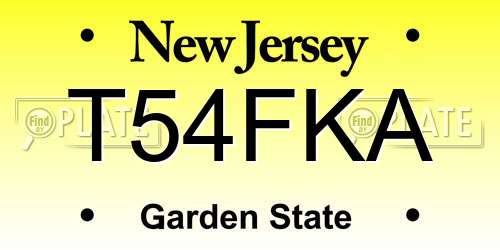 T54FKA New Jersey License Plate