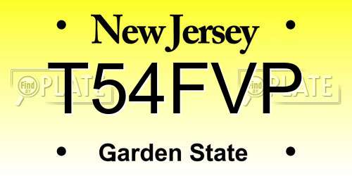 T54FVP New Jersey License Plate