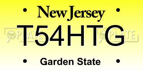 T54HTG New Jersey License Plate