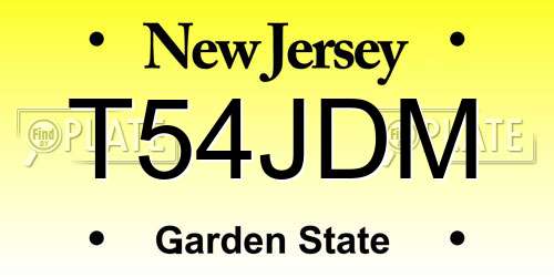 T54JDM New Jersey License Plate