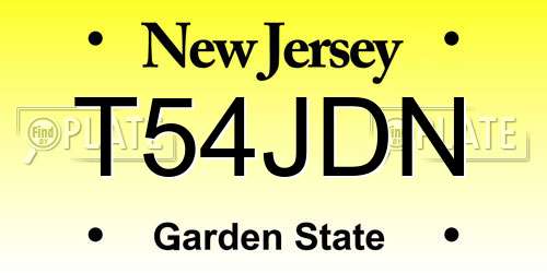 T54JDN New Jersey License Plate