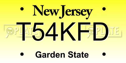 T54KFD New Jersey License Plate