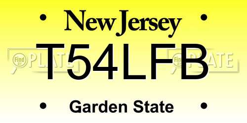 T54LFB New Jersey License Plate