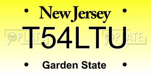 T54LTU New Jersey License Plate