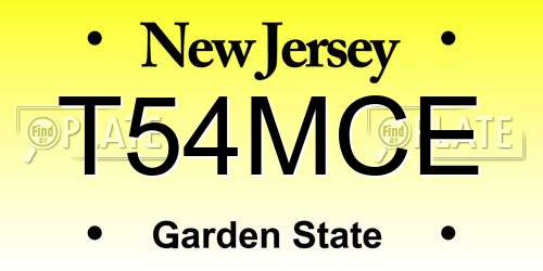 T54MCE New Jersey License Plate