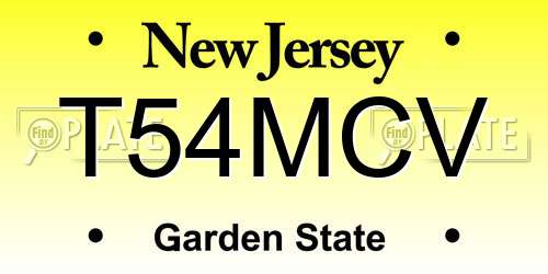 T54MCV New Jersey License Plate