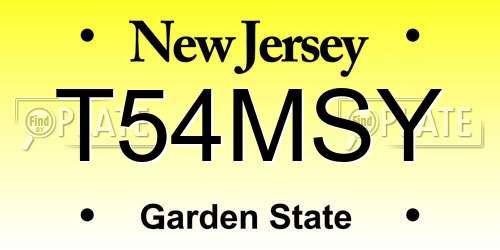 T54MSY New Jersey License Plate
