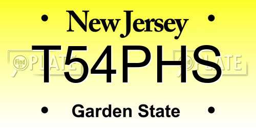 T54PHS New Jersey License Plate