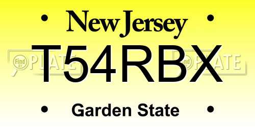T54RBX New Jersey License Plate
