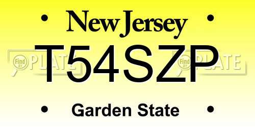 T54SZP New Jersey License Plate
