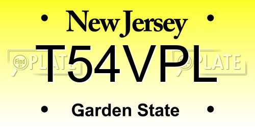 T54VPL New Jersey License Plate