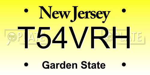 T54VRH New Jersey License Plate