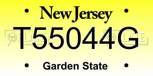 T55044G New Jersey License Plate