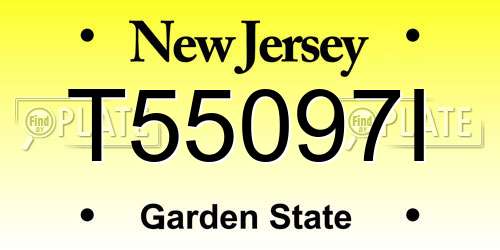 T55097I New Jersey License Plate