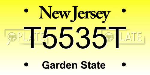 T5535T New Jersey License Plate