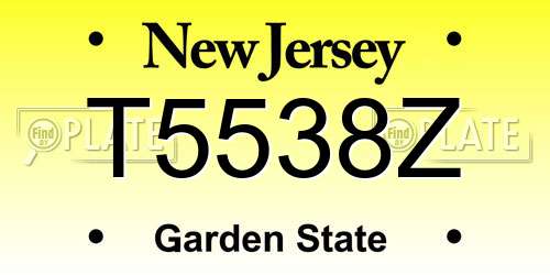 T5538Z New Jersey License Plate