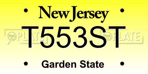 T553ST New Jersey License Plate