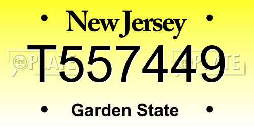 T557449 New Jersey License Plate