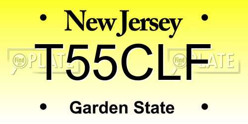 T55CLF New Jersey License Plate