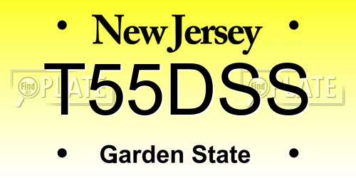 T55DSS New Jersey License Plate