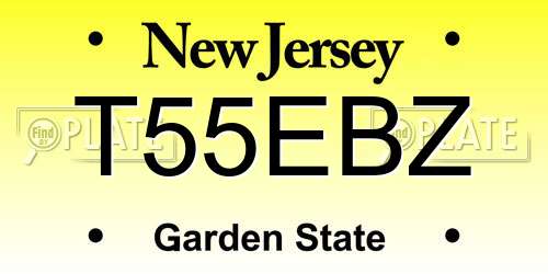 T55EBZ New Jersey License Plate