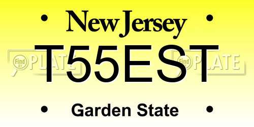 T55EST New Jersey License Plate