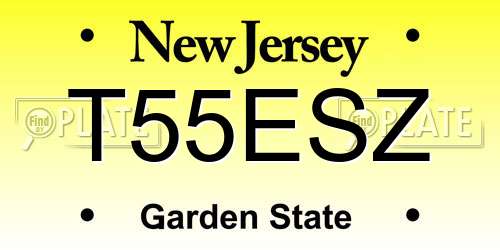 T55ESZ New Jersey License Plate