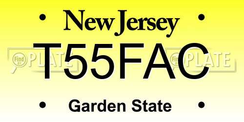 T55FAC New Jersey License Plate
