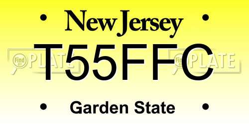 T55FFC New Jersey License Plate