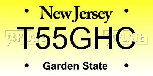 T55GHC New Jersey License Plate