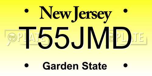 T55JMD New Jersey License Plate