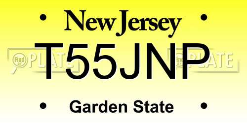 T55JNP New Jersey License Plate