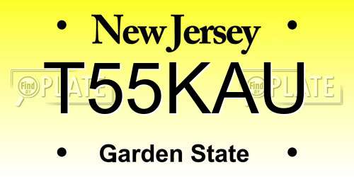 T55KAU New Jersey License Plate