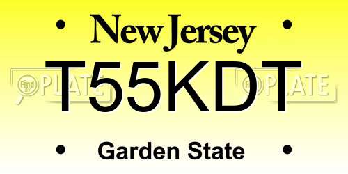 T55KDT New Jersey License Plate