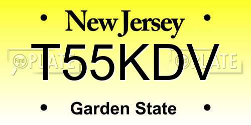 T55KDV New Jersey License Plate