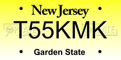 T55KMK New Jersey License Plate