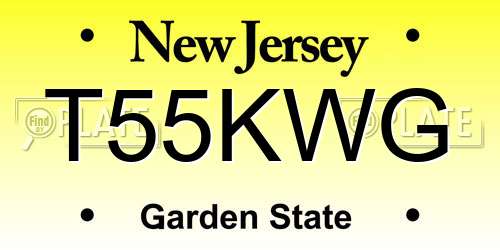 T55KWG New Jersey License Plate